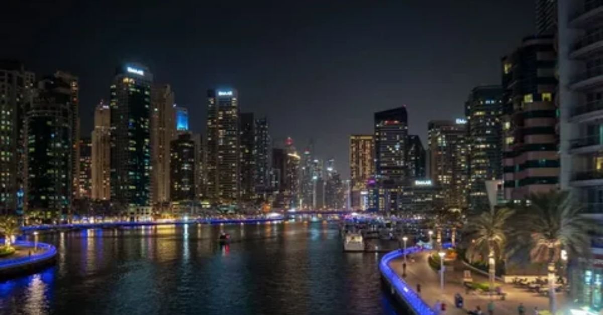 Dubai Marina Skyline Night Drive 1
